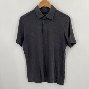 Unbound Merino Men Size Medium Gray Short Sleeve Polo